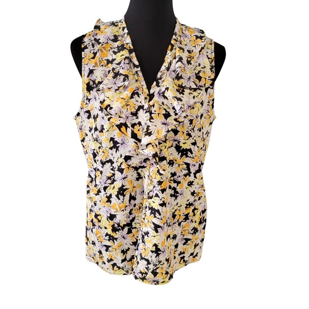 ❤️NEW Karl Lagerfeld Paris Yagavi Ruffle Blouse Sleeveless Size Medium NWT ❤️